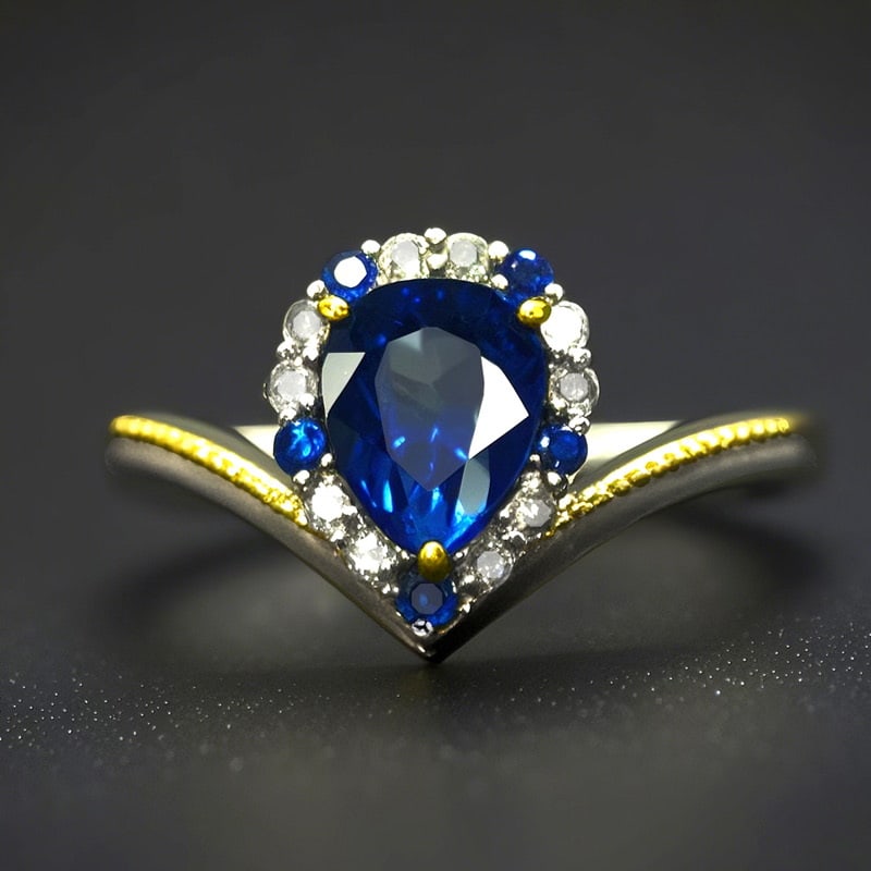 14k Gold 1.5 Ct Natural Emerald & Sapphire Earrings - 7