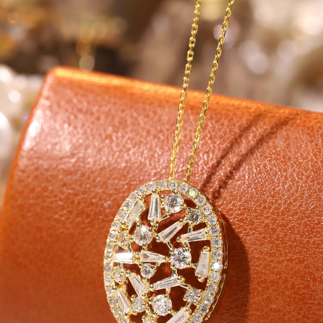 14k Gold 0.70 Ct Natural H Diamond Necklace - 2