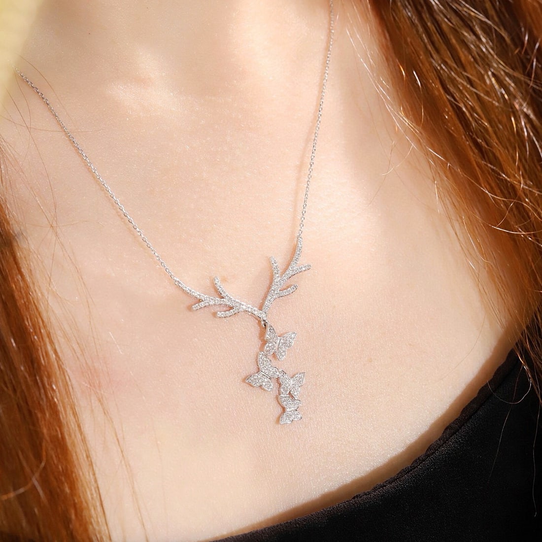 14k Gold 1.4 Ct Natural H Diamond Necklace - 8