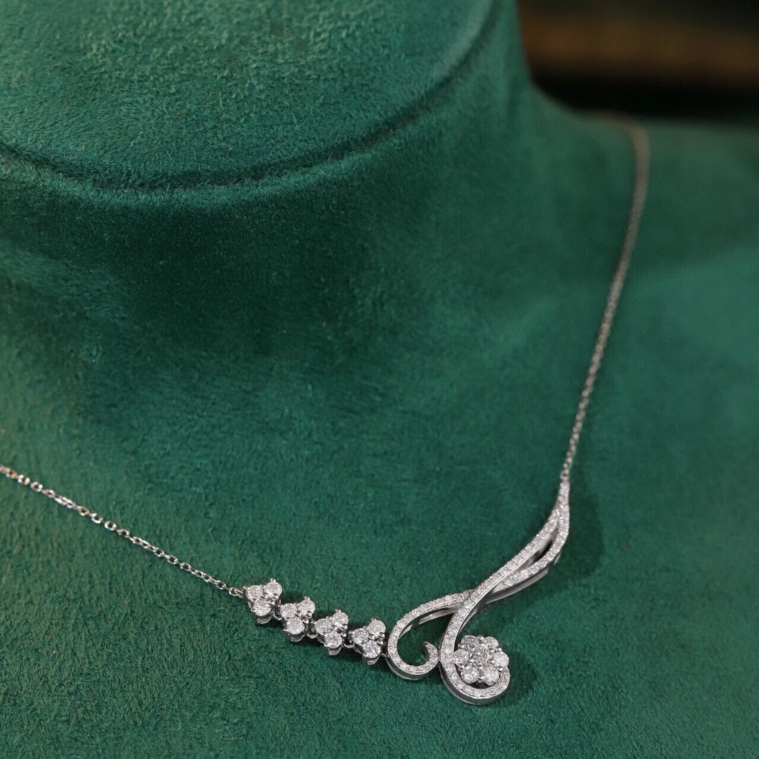 14k Gold 0.75 Ct Natural H Diamond Necklace - 2