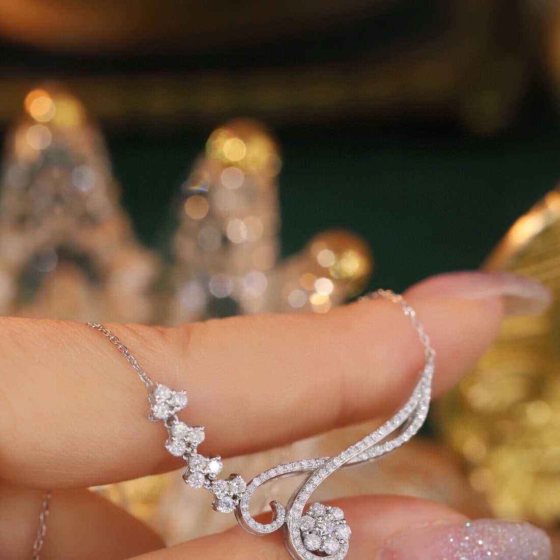 14k Gold 0.75 Ct Natural H Diamond Necklace - 4