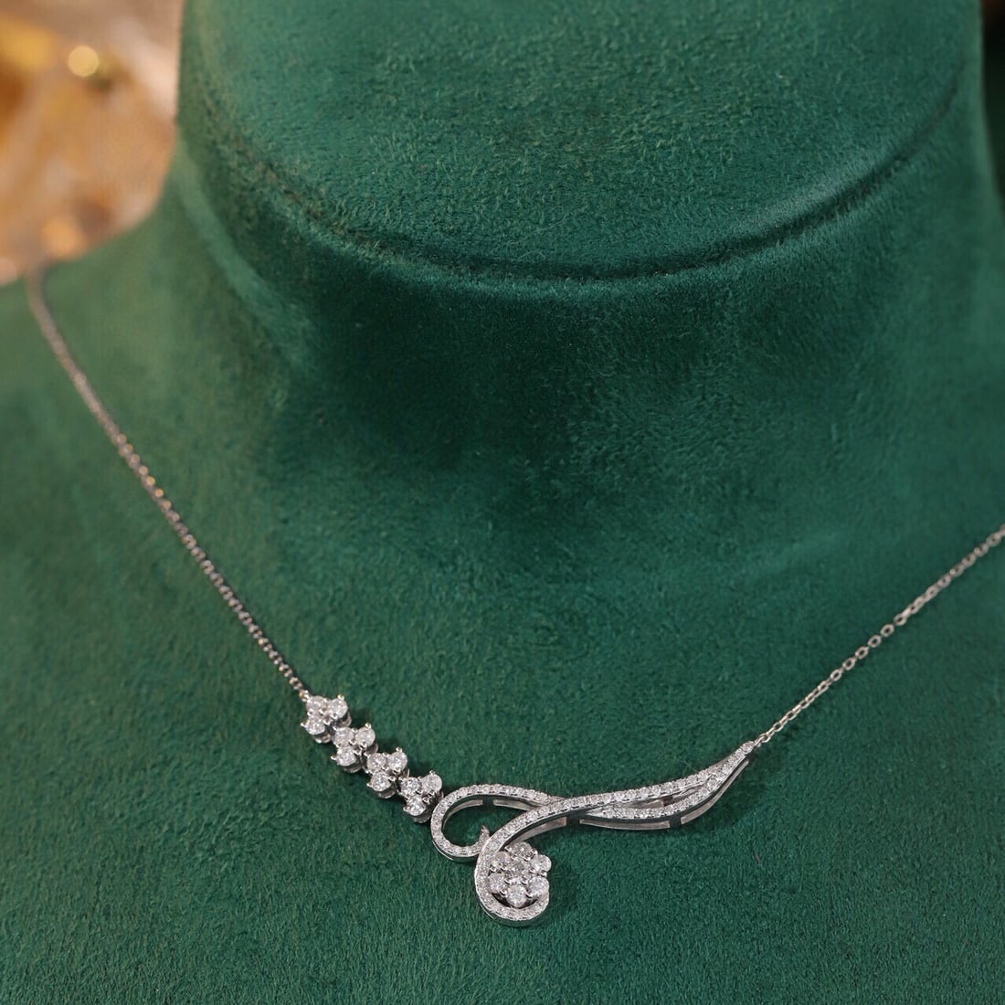 14k Gold 0.75 Ct Natural H Diamond Necklace - 8