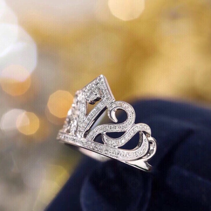 14k Gold 0.35 Ct Natural H Diamond Ring - 2