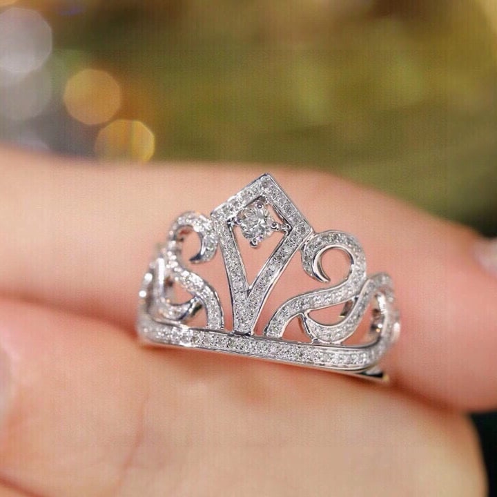14k Gold 0.35 Ct Natural H Diamond Ring - 6