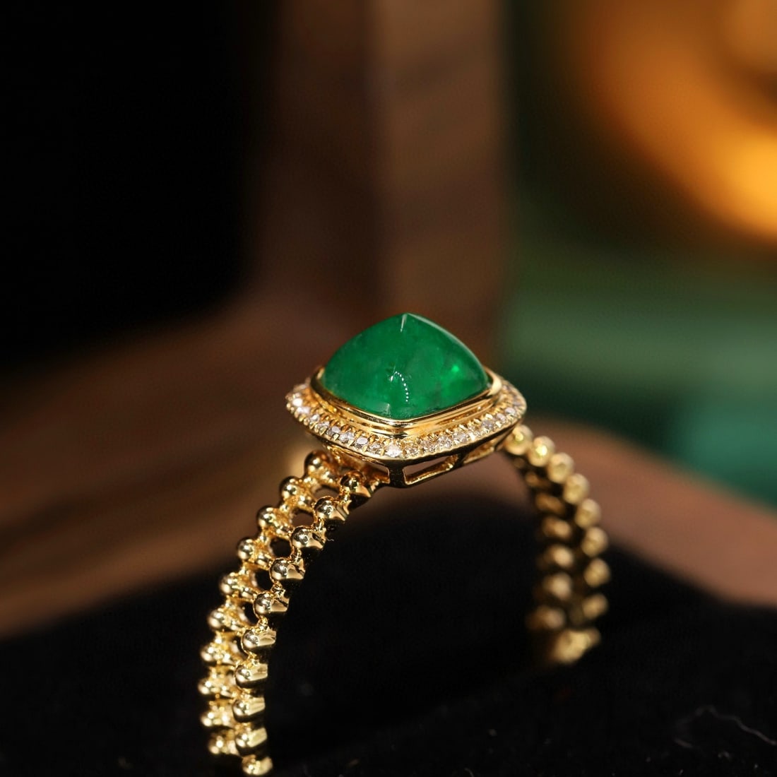 14k Gold 1.01 Ctw Natural Emerald & Diamond Ring - 5