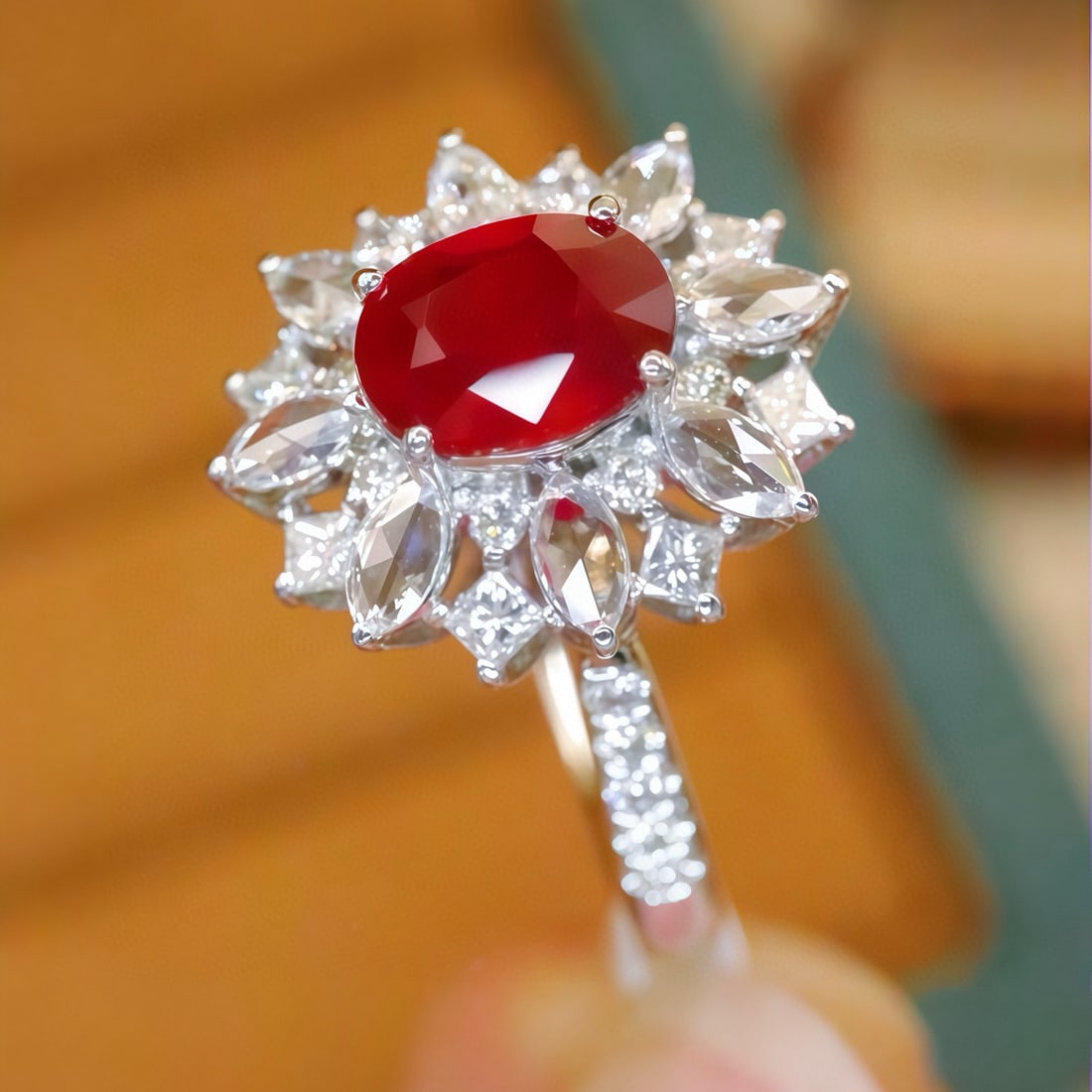 14k Gold 1.56 Ctw Natural Ruby & Diamond Ring - 3