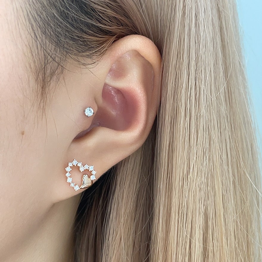 14k Gold 0.5 Ct Natural H Diamond Earrings - 3