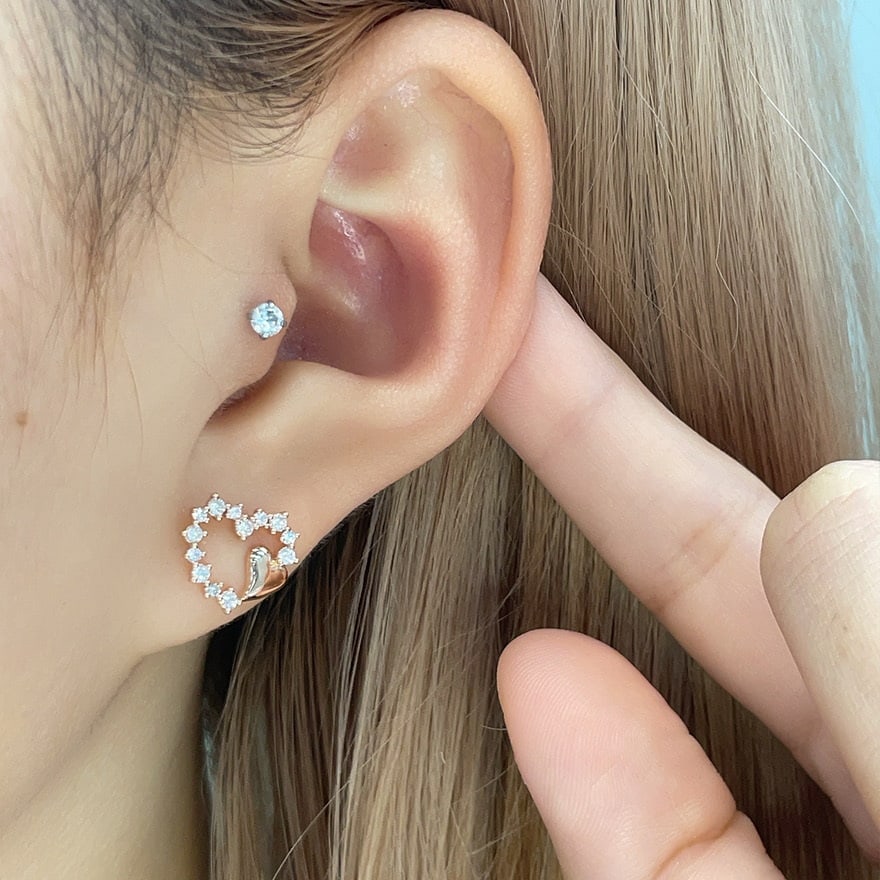 14k Gold 0.5 Ct Natural H Diamond Earrings - 4