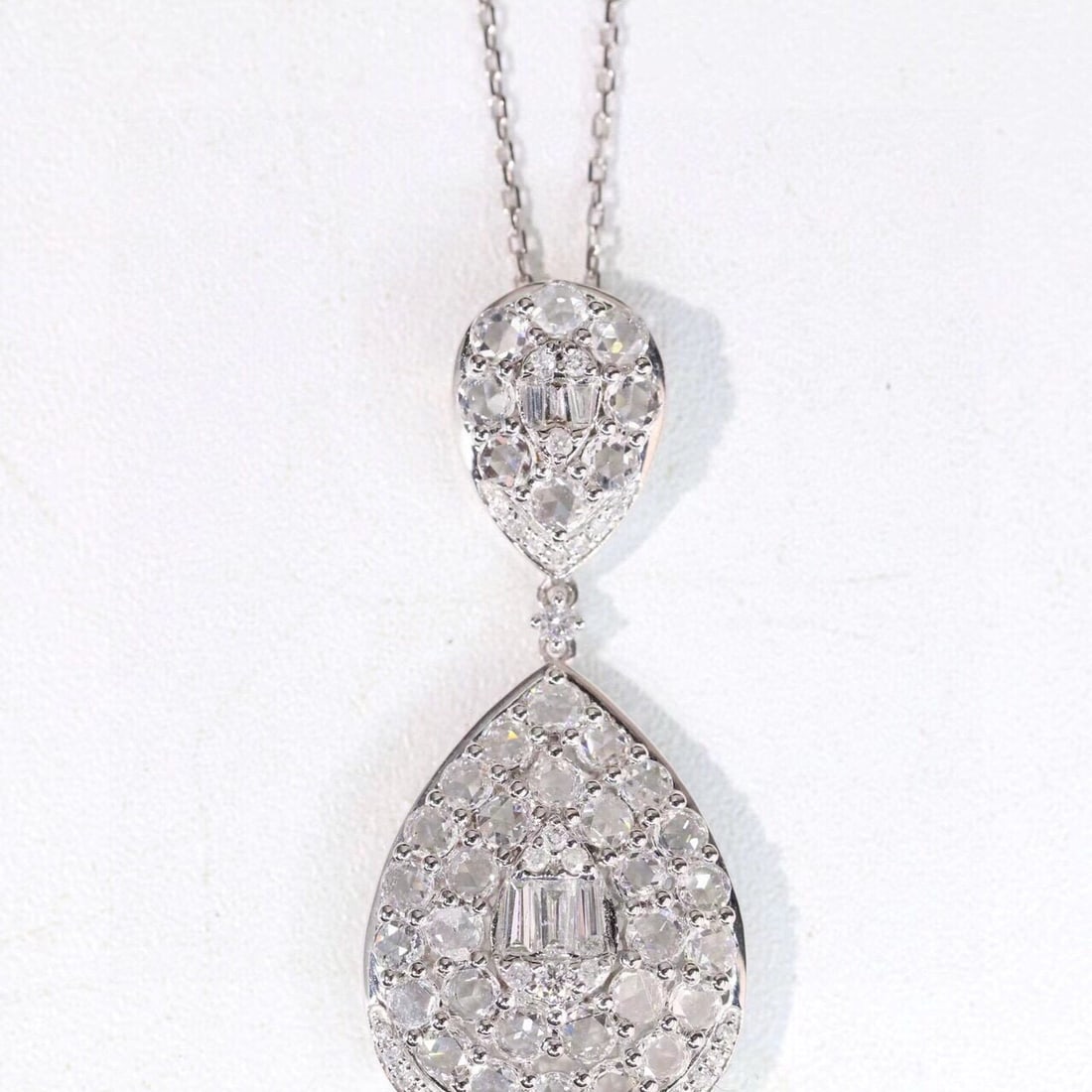 14k Gold 1.4 Ct Natural H Diamond Necklace - 2