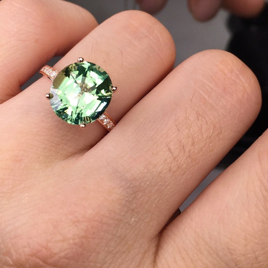 14k Gold 5.65 Ct Natural Tourmaline & Diamond Ring - 6