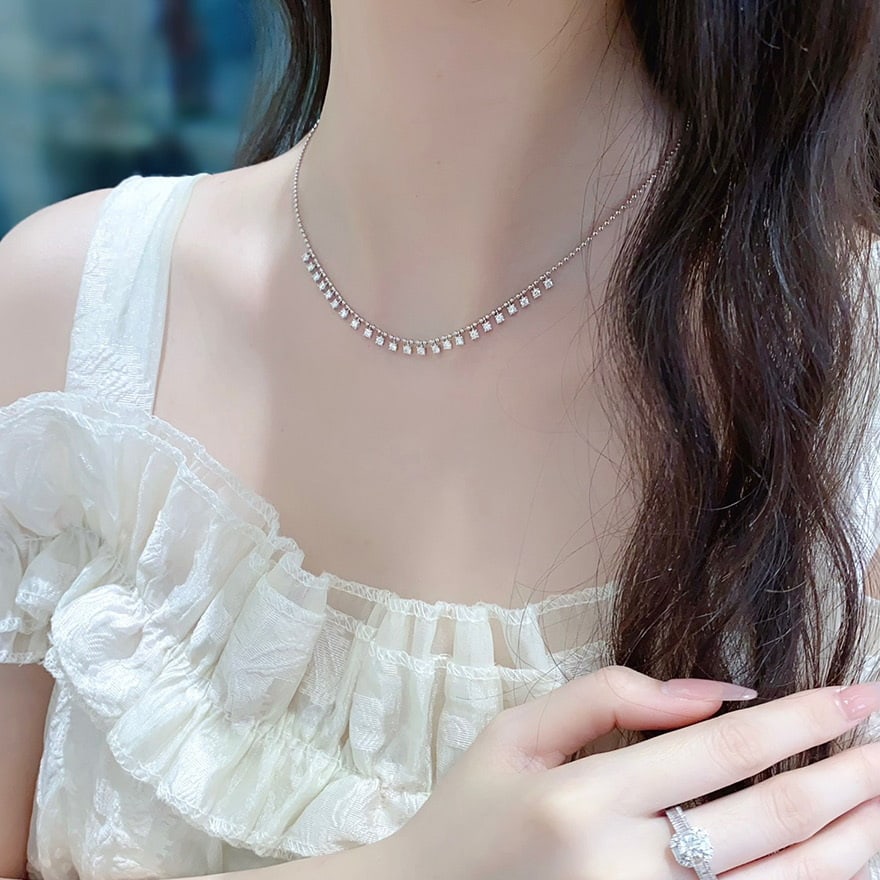 14k Gold 1 Ct Natural H Diamond Necklace - 2
