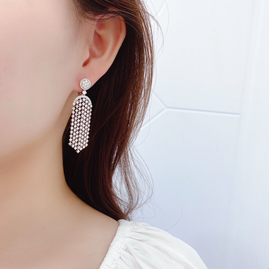 14k Gold 5 Ct Natural H Diamond Earrings - 4