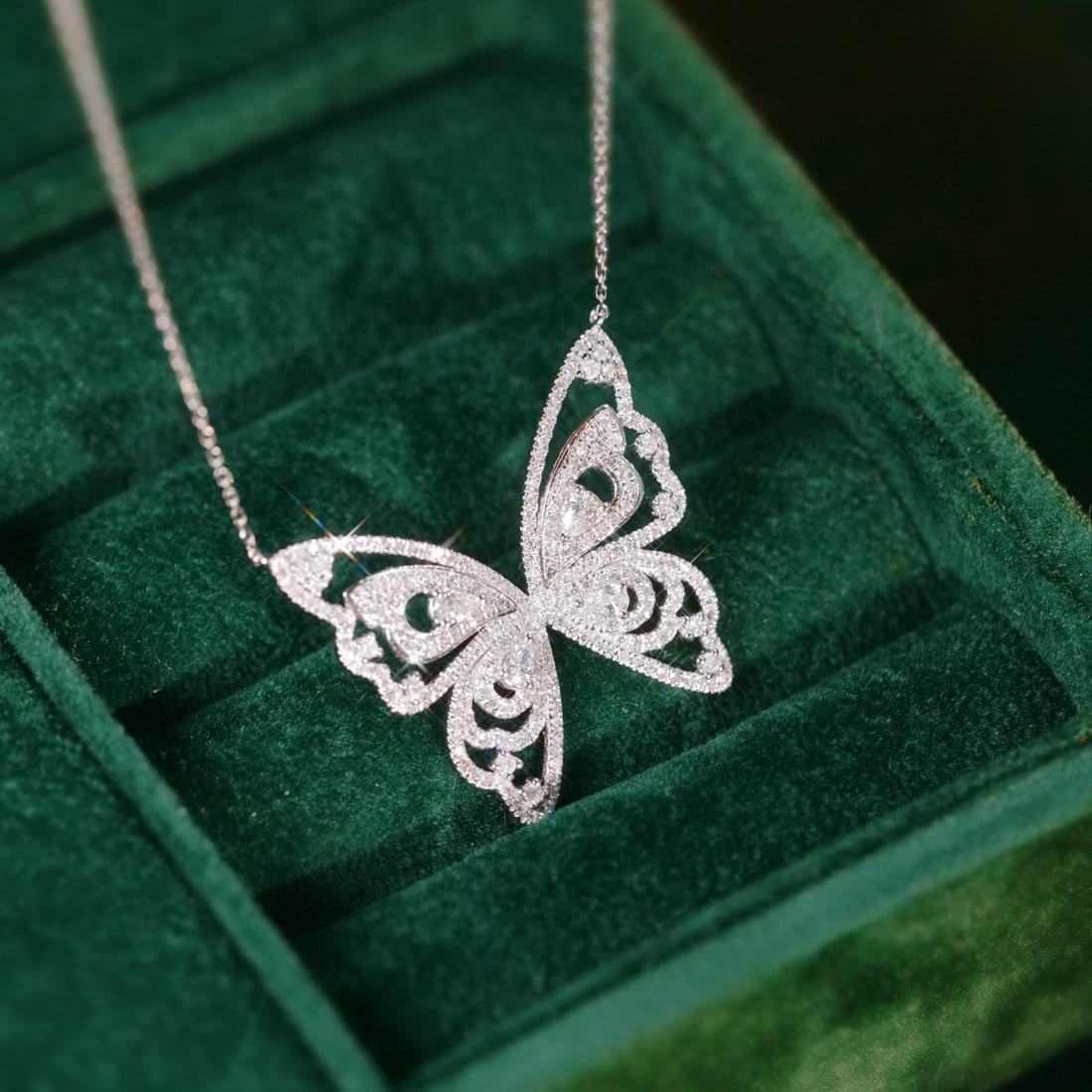 14k Gold 0.86 Ct Natural H Diamond Necklace - 2
