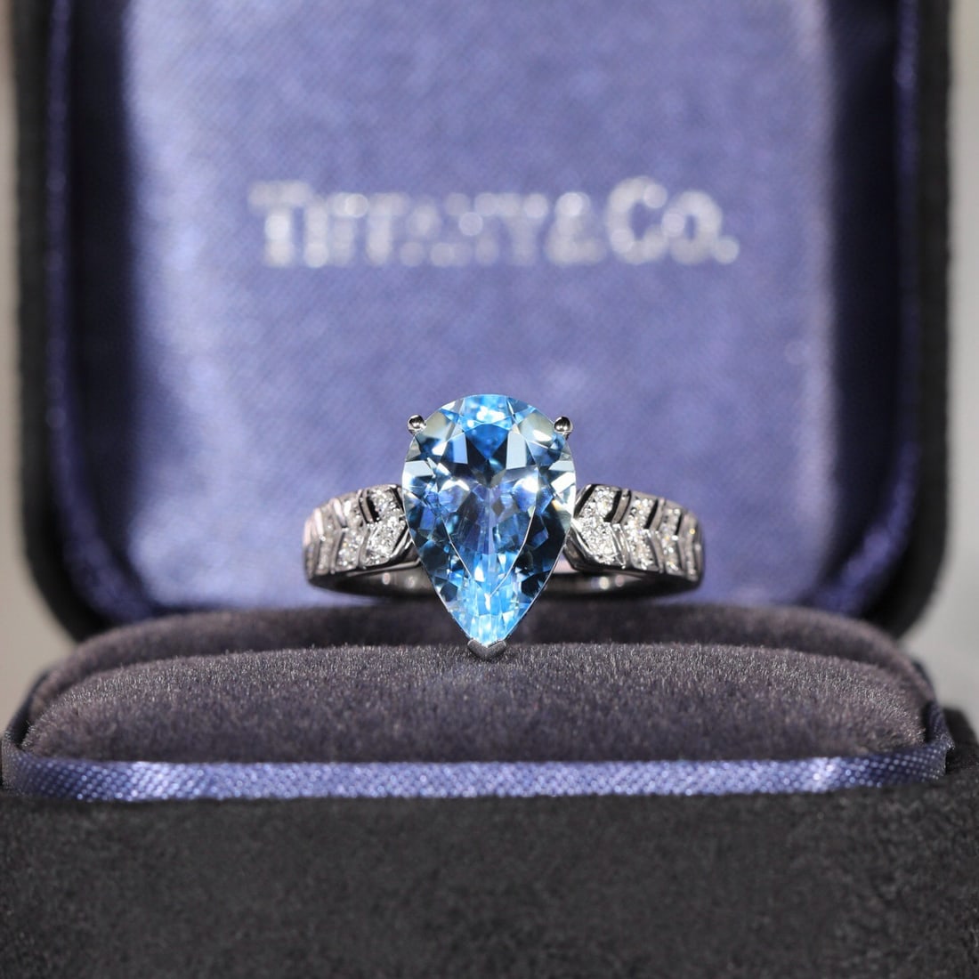 14k Gold 4.21 Ct Natural Aquamarine & Diamond Ring - 2