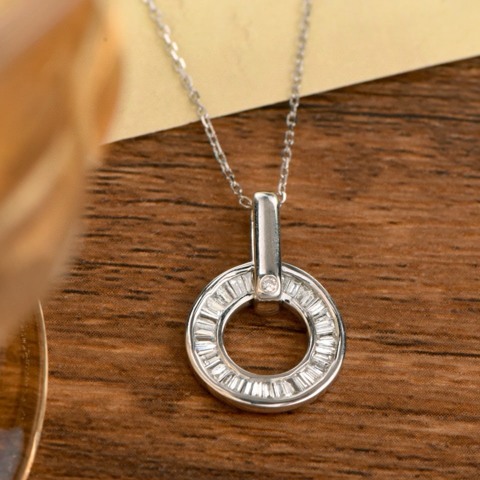 14k Gold 0.40 Ct Natural H Diamond Pendant( Without Chain ) - 6