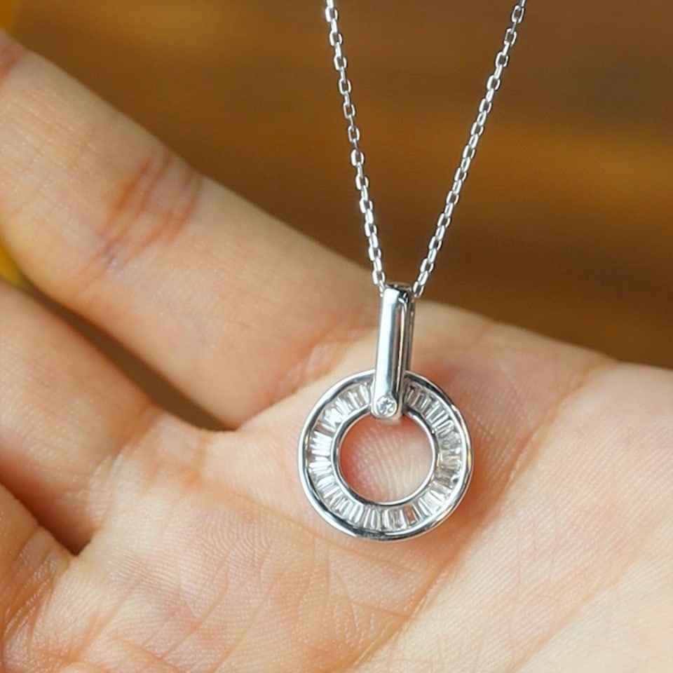 14k Gold 0.40 Ct Natural H Diamond Pendant( Without Chain ) - 7