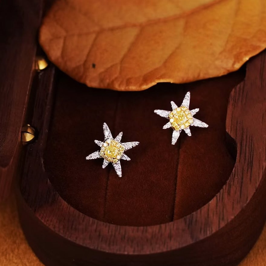 14k Gold 0.48 Ct Natural H Diamond Earrings - 3
