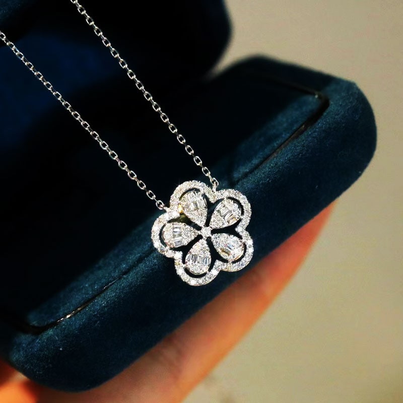 14k Gold 0.35 Ct Natural H Diamond Necklace - 5