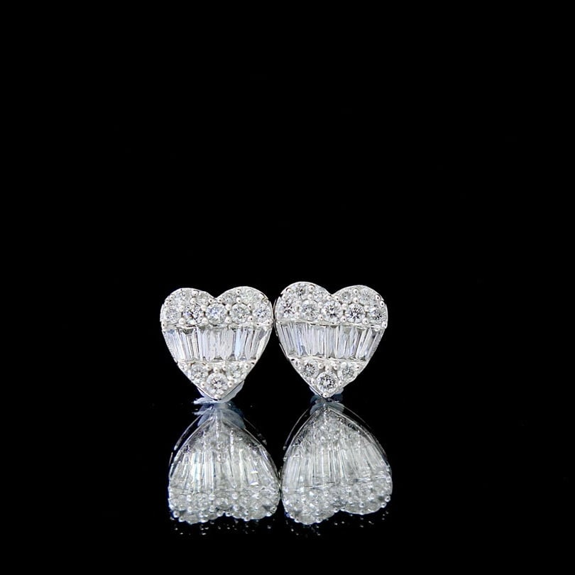 14k Gold 0.33 Ct Natural H Diamond Earrings - 2