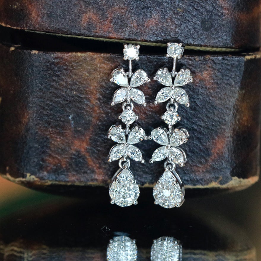 14k Gold 1.1 Ct Natural H Diamond Earrings - 2