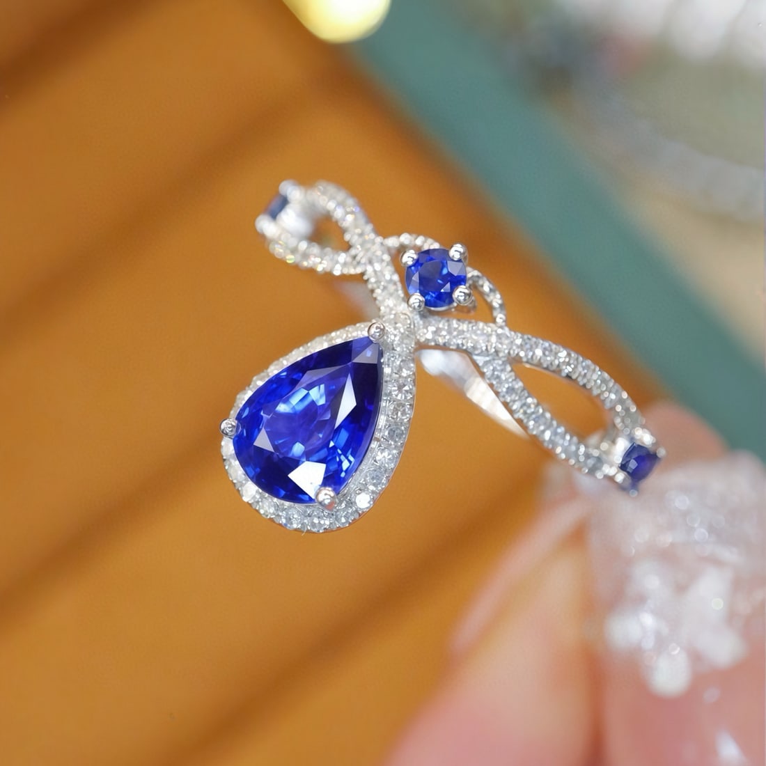14k Gold 1.09 Ctw Natural Sapphire & Diamond Ring - 3