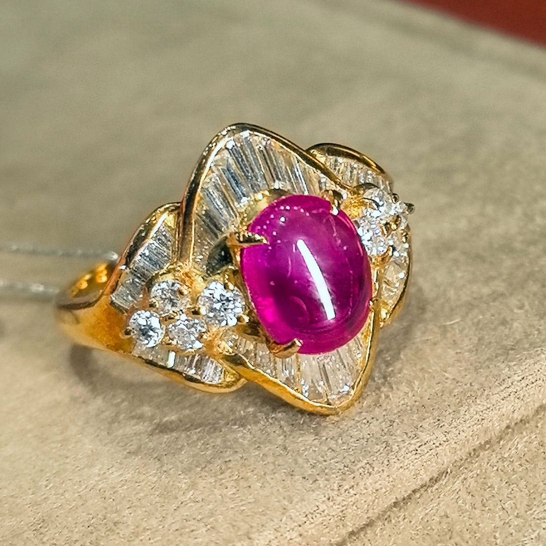 14k Gold 3.19 Ctw Natural Ruby & Diamond Ring - 2