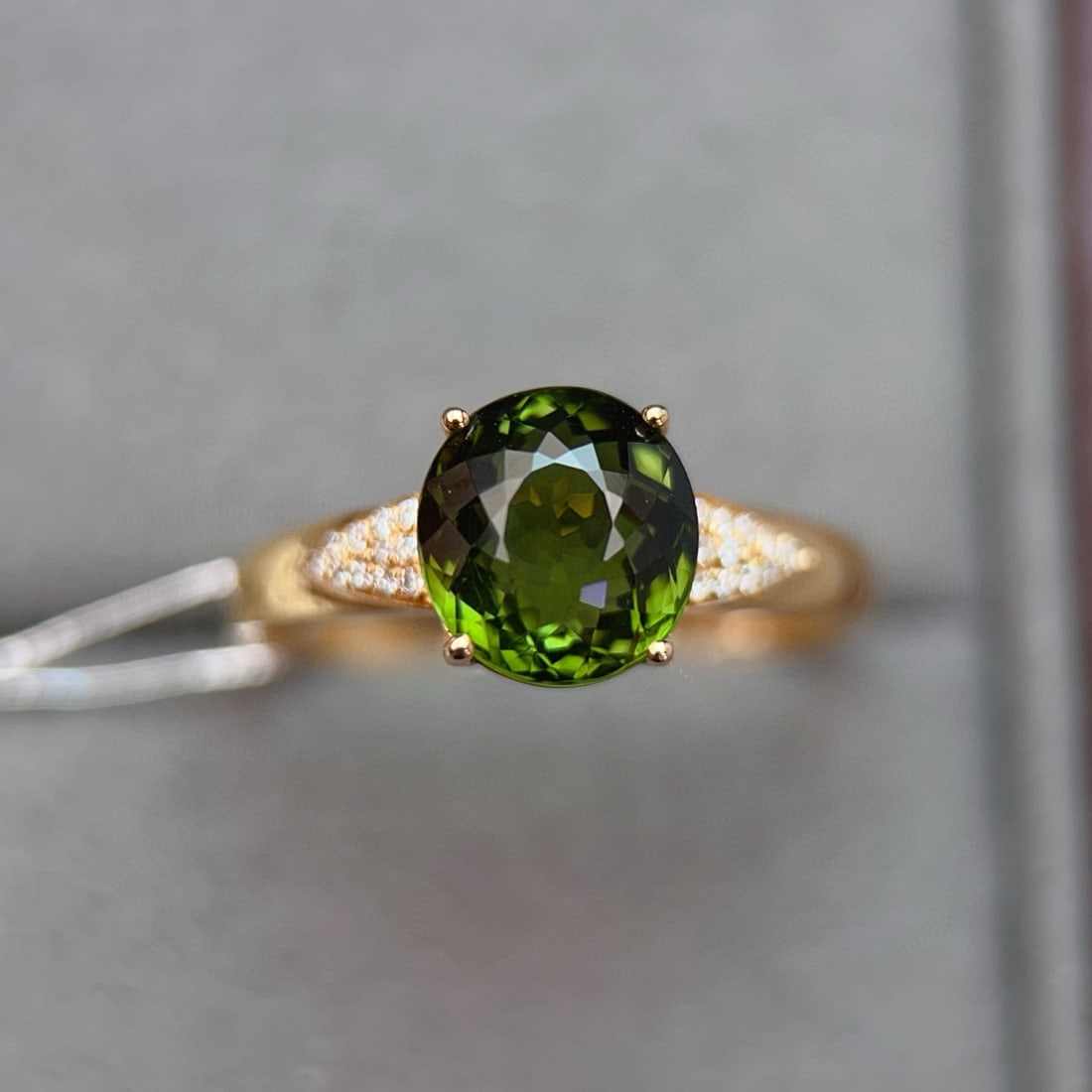 14k Gold 2.3 Ct Natural Tourmaline & Diamond Ring - 2