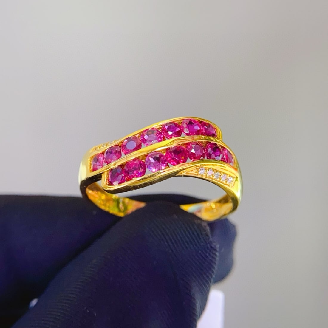 14k Gold 1.2 Ct Natural Ruby & Diamond Ring - 4