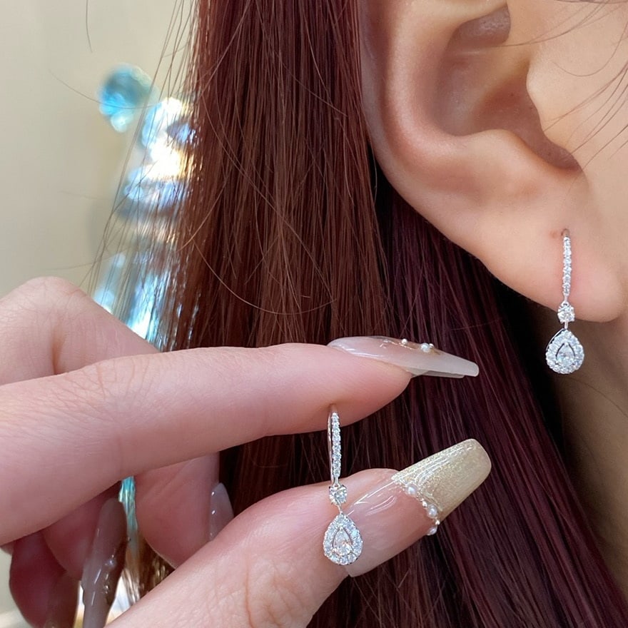 14k Gold 0.5 Ct Natural H Diamond Earrings - 3