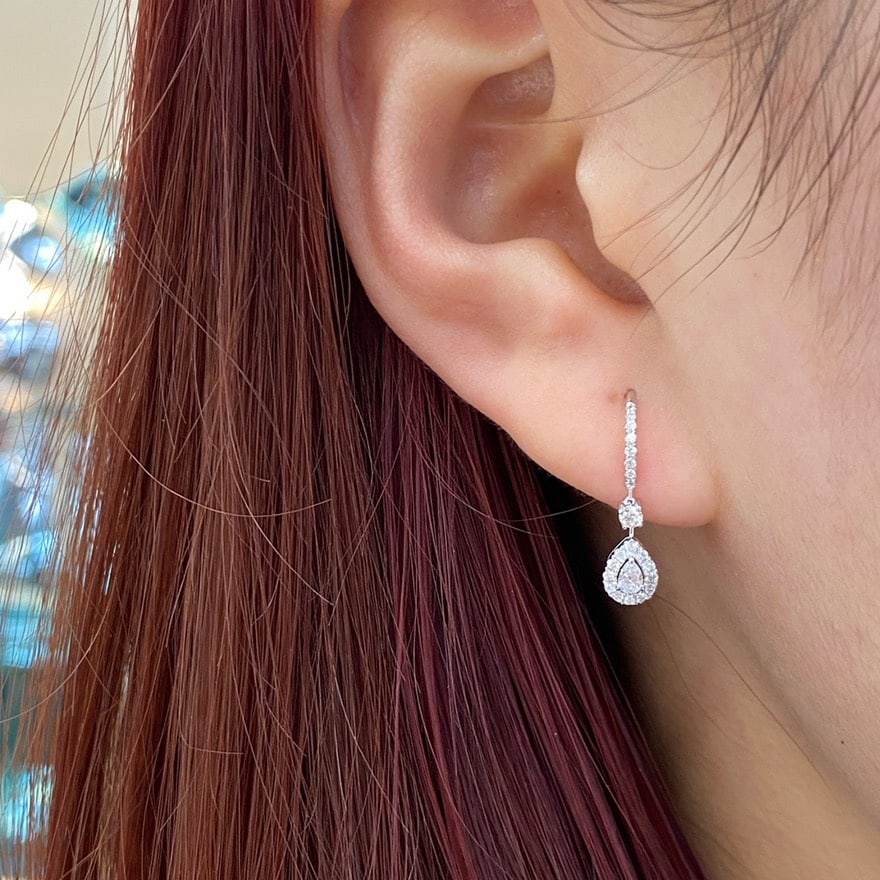 14k Gold 0.5 Ct Natural H Diamond Earrings - 5