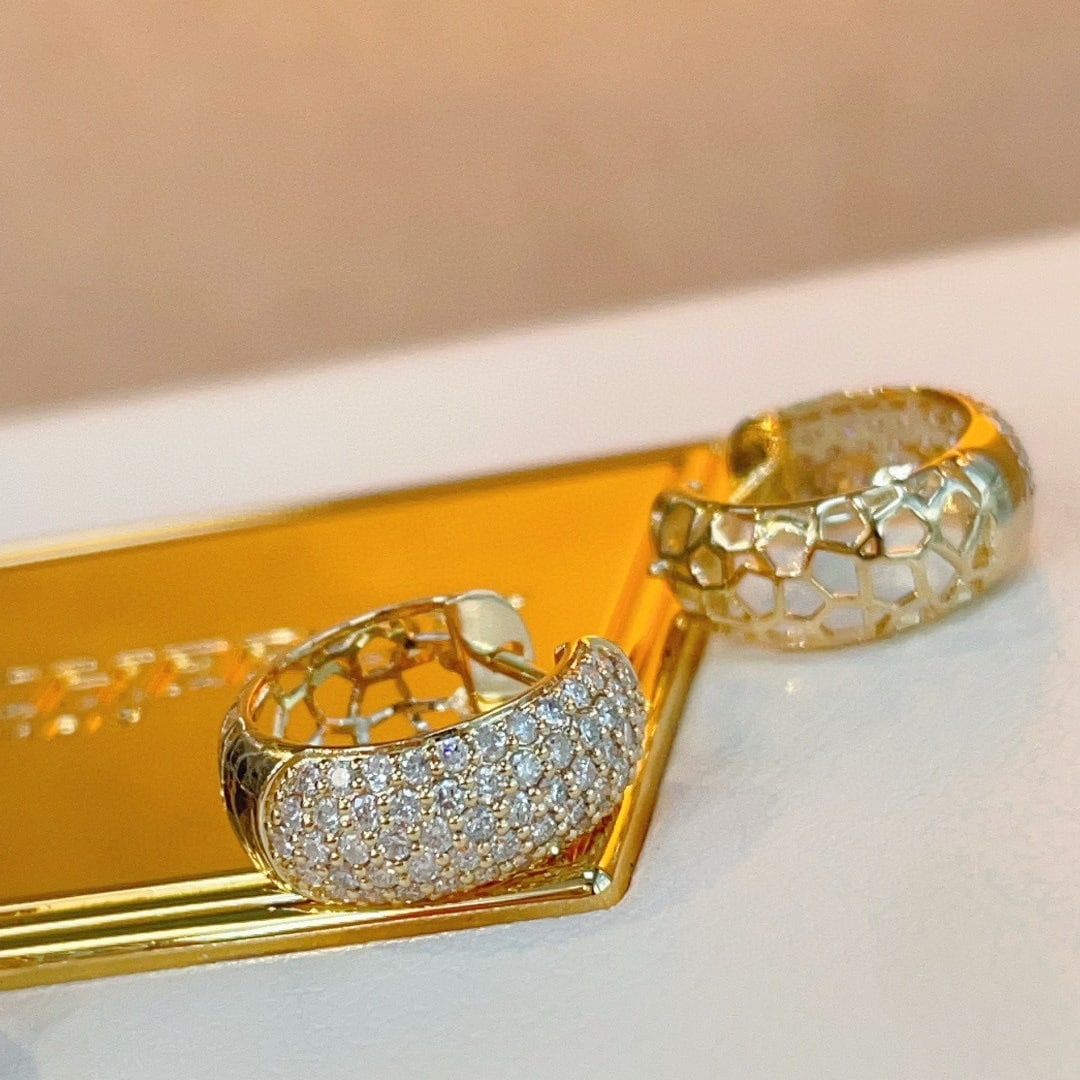 14k Gold 0.66 Ct Natural H Diamond Earrings - 2