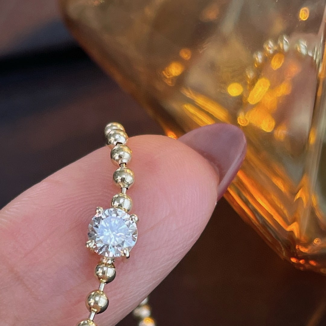 14k Gold 0.3 Ct Natural H Diamond Bracelet - 5