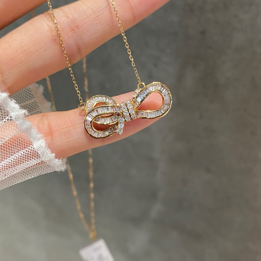 14k Gold 0.65 Ct Natural H Diamond Necklace - 2