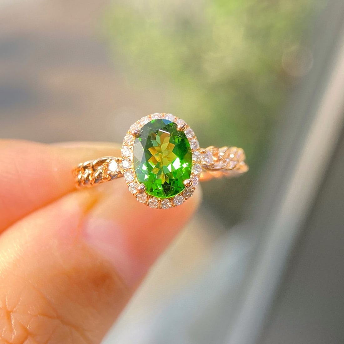 14k Gold 1.41 Ctw Natural Tourmaline & Diamond Ring - 2
