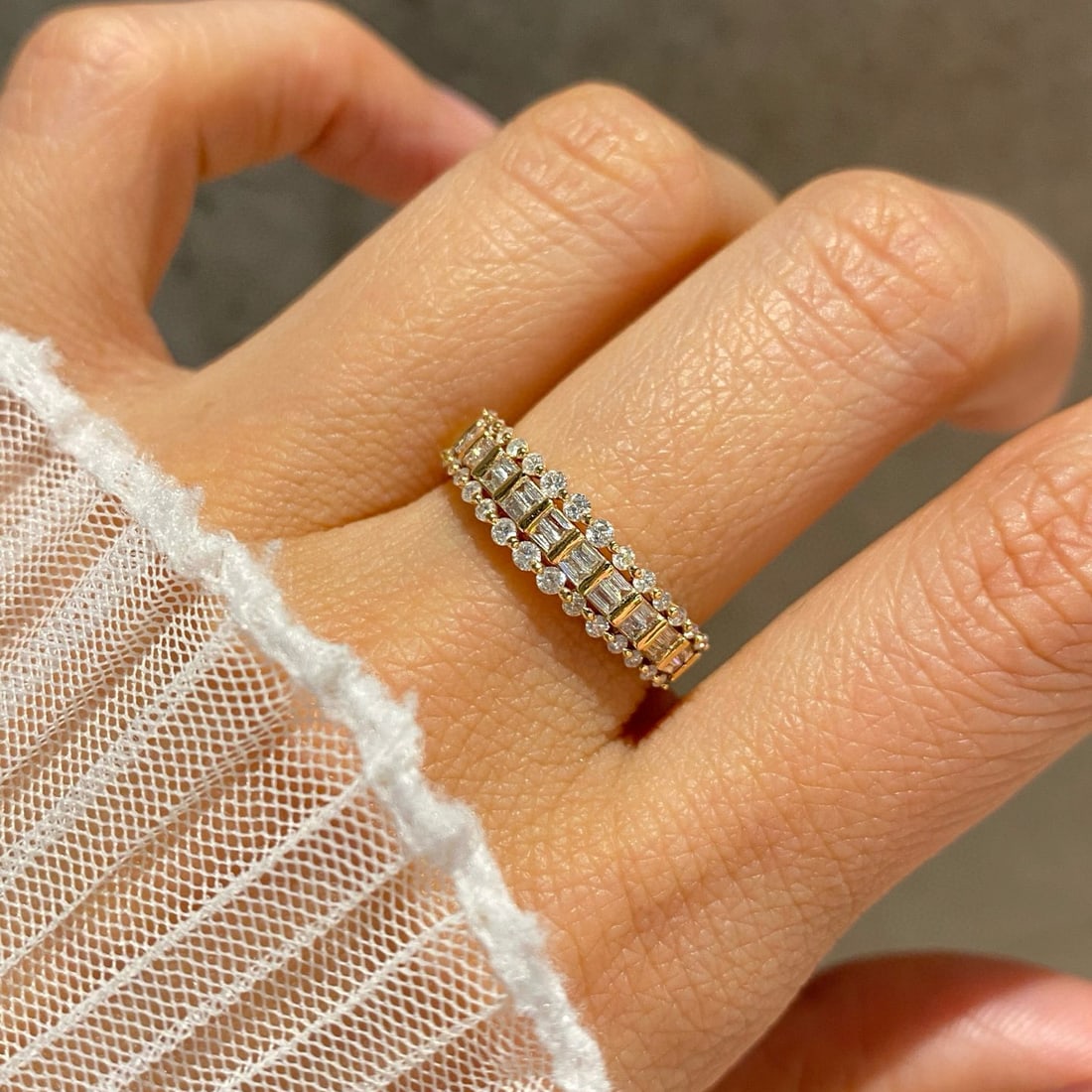 14k Gold 0.58 Ct Natural H Diamond Ring - 3
