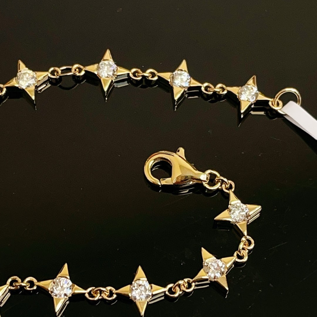 14k Gold 1.15 Ct Natural H Diamond Bracelet - 3