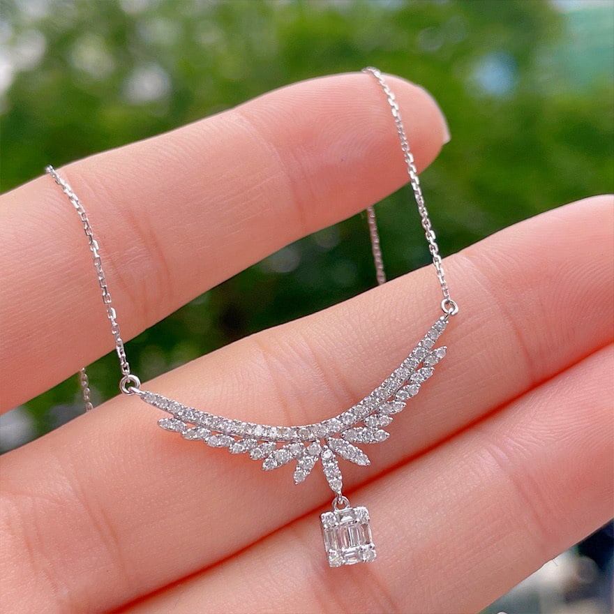 14k Gold 0.5 Ct Natural H Diamond Necklace - 2