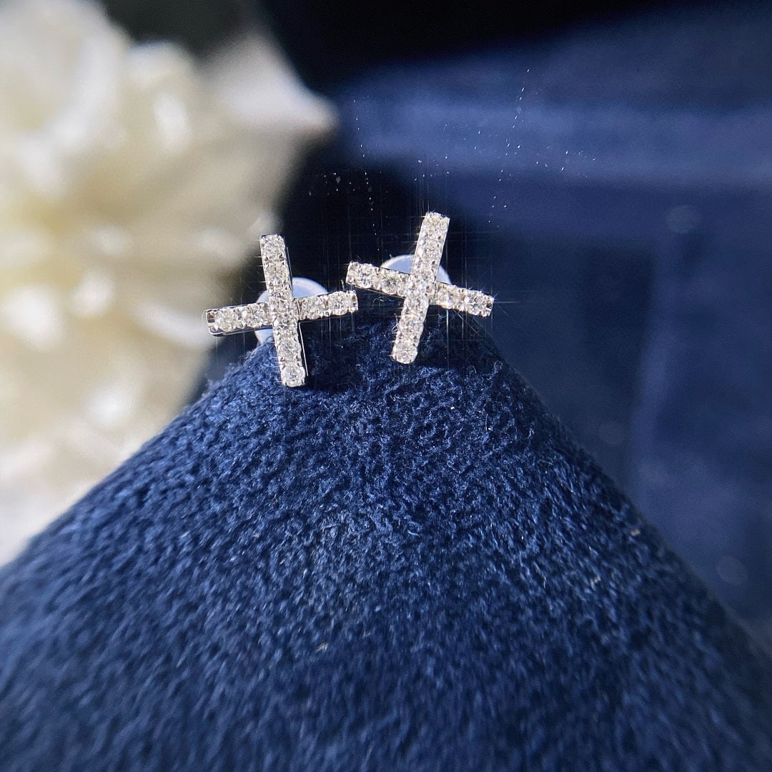 14k Gold 0.2 Ct Natural H Diamond Earrings - 2