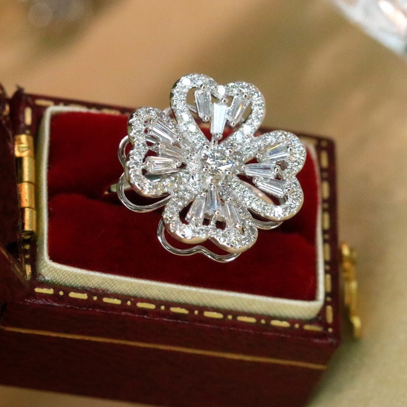 14k Gold 0.75 Ct Natural H Diamond Ring - 3