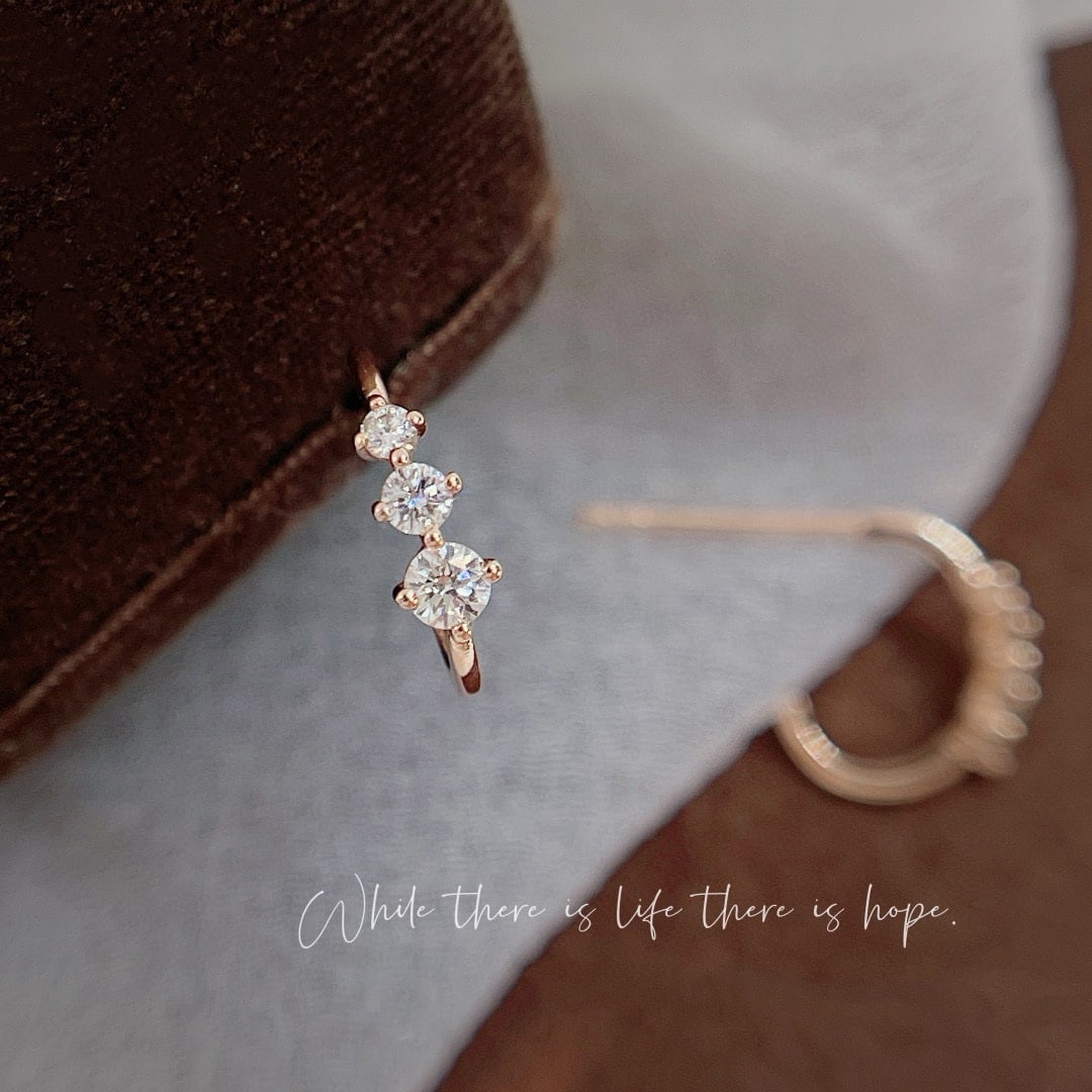 14k Gold 0.36 Ct Natural H Diamond Earrings - 2