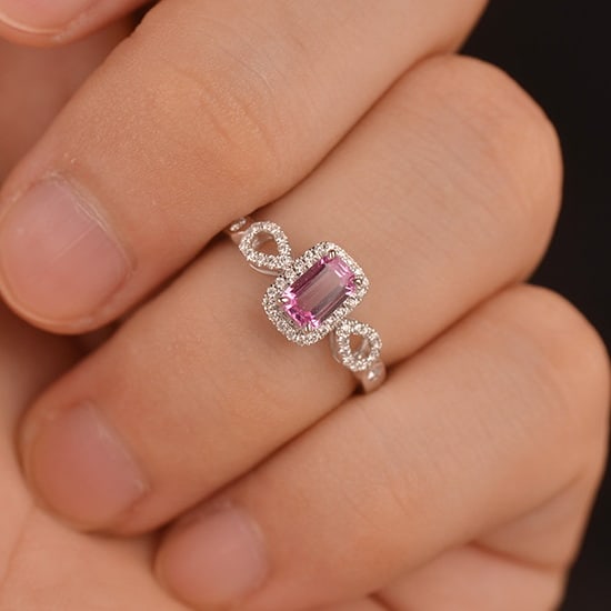 14k Gold 0.66 Ctw Natural Sapphire & Diamond Ring - 6
