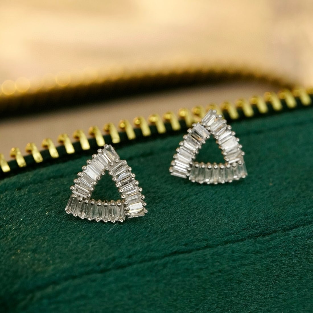 14k Gold 0.48 Ct Natural H Diamond Earrings - 2