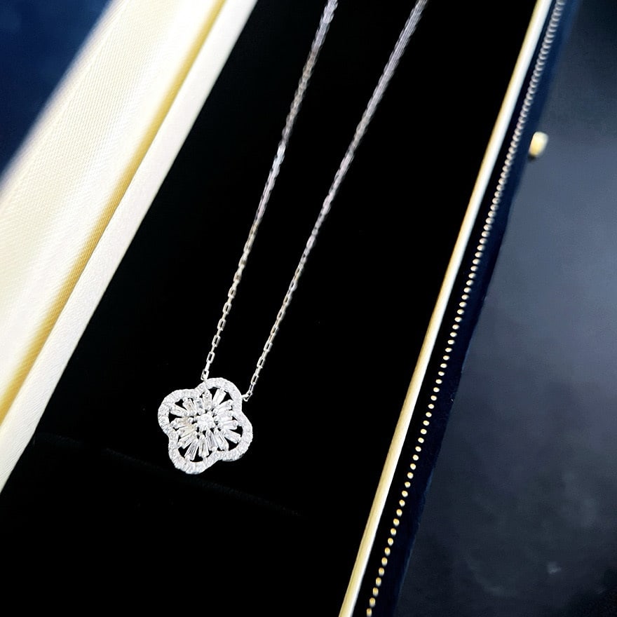 14k Gold 0.43 Ct Natural H Diamond Necklace - 2