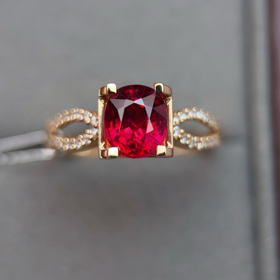 14k Gold 1.54 Ctw Natural Tourmaline & Diamond Ring - 2