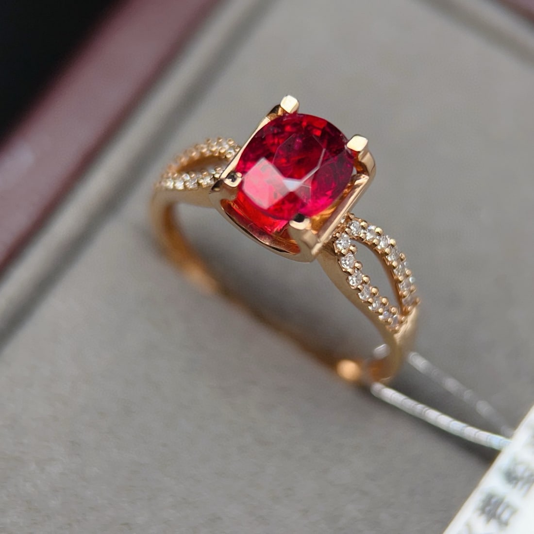 14k Gold 1.54 Ctw Natural Tourmaline & Diamond Ring - 4