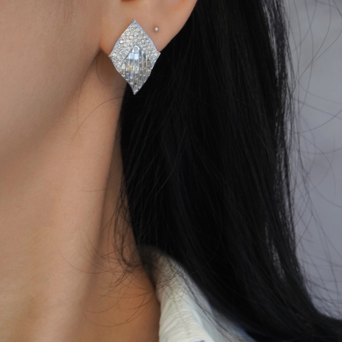 14k Gold 1.84 Ct Natural H Diamond Earrings - 7