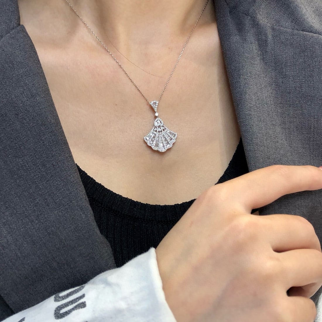 14k Gold 0.95 Ct Natural H Diamond Pendant( Without Chain ) - 5