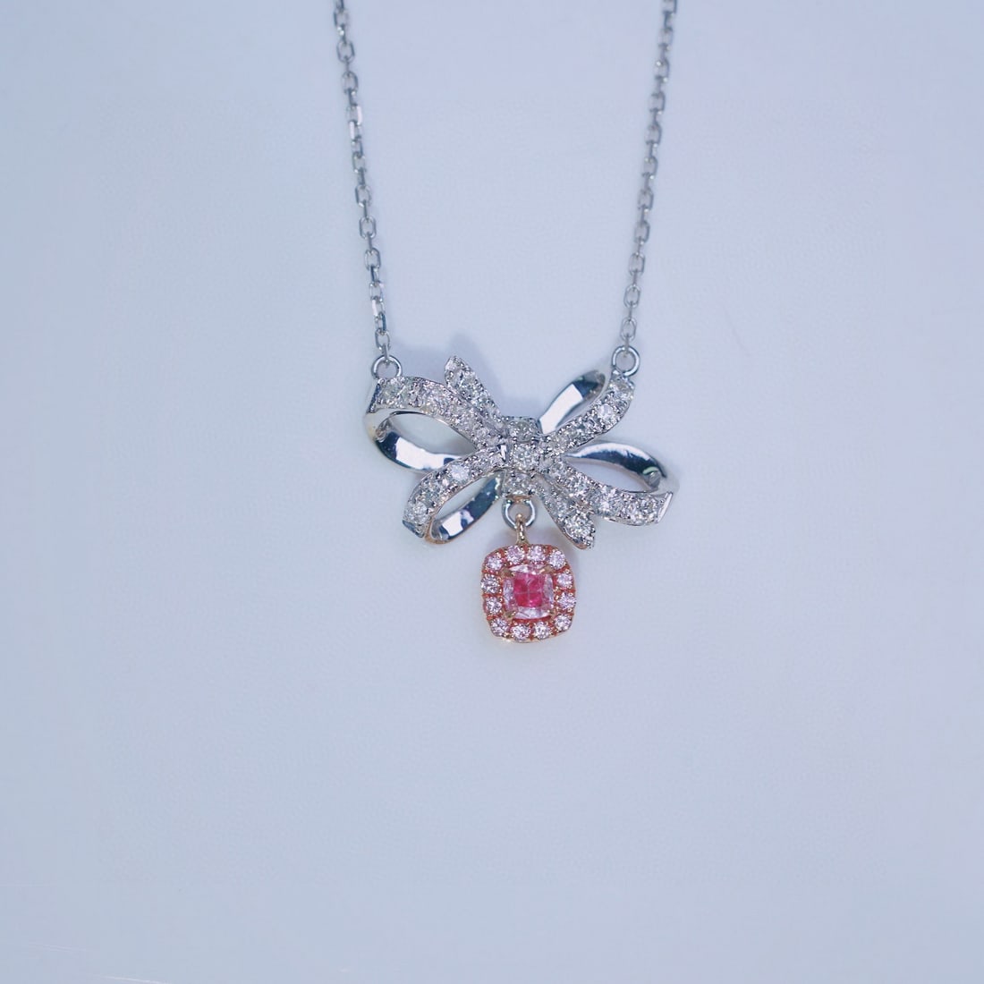 14k Gold 0.50 Ct Natural Color Diamond Necklace - 5