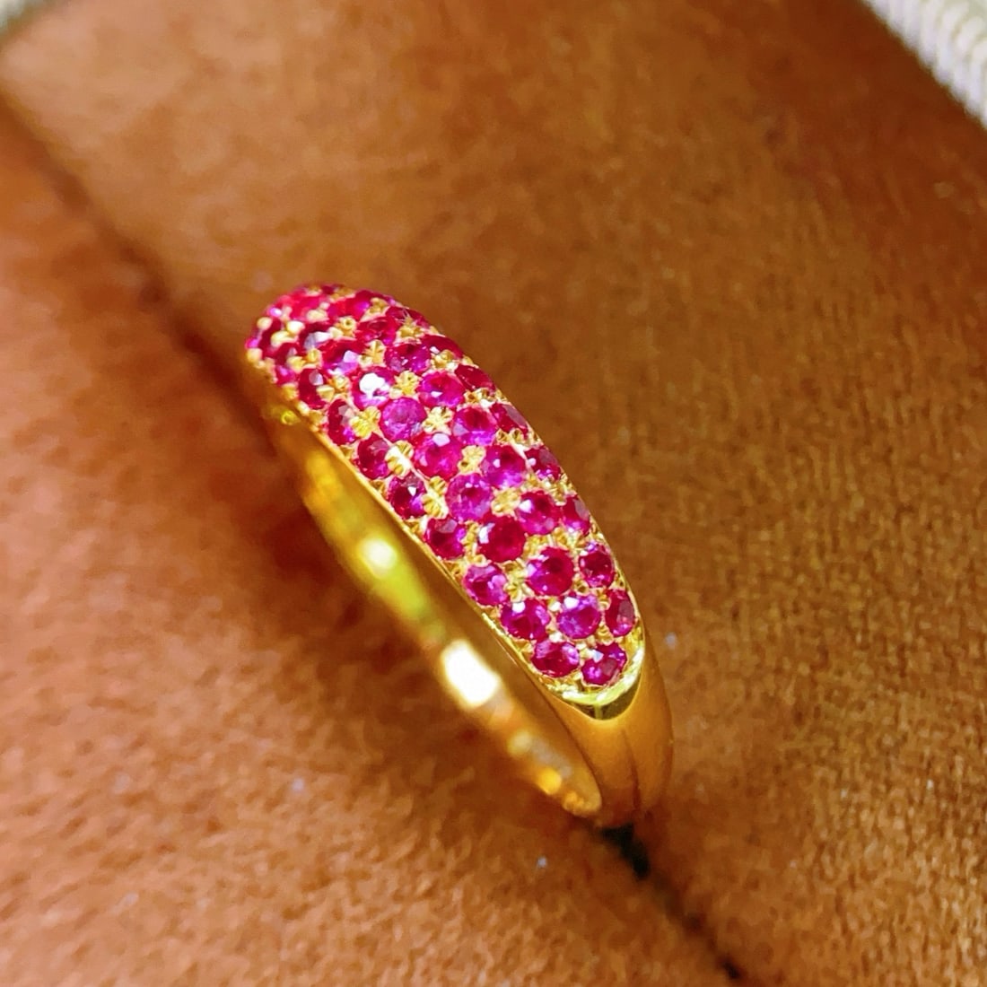 14k Gold 0.9 Ct Natural Ruby Ring - 4