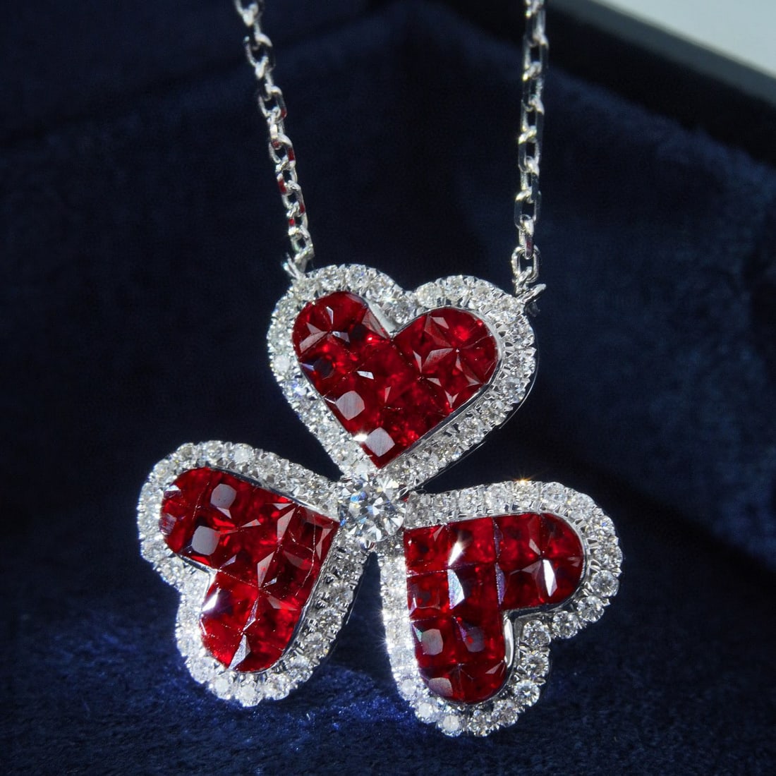 14k Gold 1.85 Ctw Natural Ruby & Diamond Necklace: Ref:231090366 // gold content:14k gold // main gemstone:ruby // shape:princess // carat weight:1. 45ct // color:red // treatment:natural // // adjacent gemstone 2 : diamond // shape:round // carat